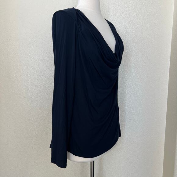 Per Se by Carlisle Collection cowl neck long sleeve top black lyocell belend - Picture 2 of 6